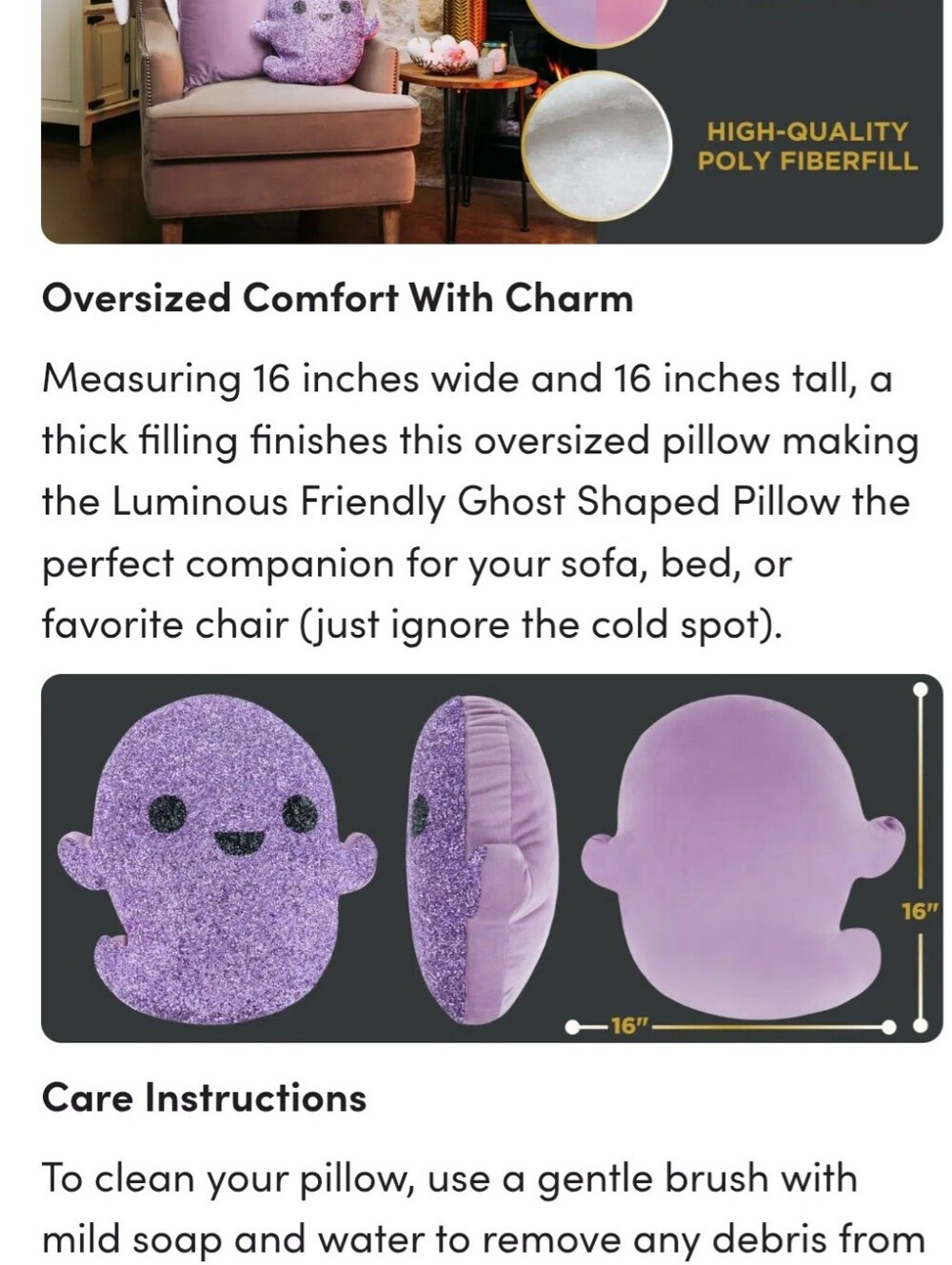 Rhinestone Ghost Pillow - Picture 9 of 11